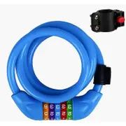 Bicycle lock for children with combination code Multicolor 120 cmblue