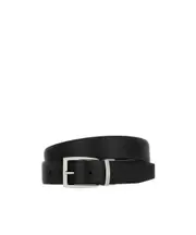 logo-engraved pebbled leather belt 110,100,115,105,120 black