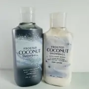 Bath and Body Works Frosted Coconut Snowball Lotion and Shower Gel