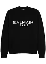Balmain Logo-intarsia Wool-blend Jumper - Black - M M