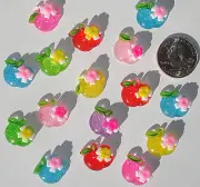 Glitter Apples Flowers Resin Flatbacks hair bow embellishments scrapbooking