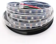 WS2812B RGB 5050SMD Individual Addressable 16.4FT 150Pixels Flexible Black PCB Full Color LED Pixel Strip Dream Color IP67 Waterproof DC5V