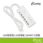 ICOOBY UB-06 智慧型6.2A充電器 USBX5+TYPE-CX1 多裝置充電 旅行必備 智能充電 出國好物