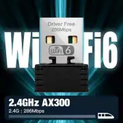 AX286 USB WiFi 6 Mini USB WiFi Adapter 2.4GHz Driver Free Wifi Dongle Win7/10/11