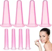 Pack of 8 Silicone Cupping Cups Silicone Cupping Face Suction Cup Massage Tools Cupping Glasses Therapy Set Anti Cellulite Cup Vacuum Suction Cup Face Cupping Head