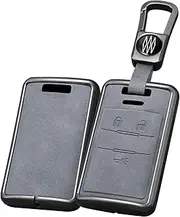 ontto Car Key fob Cover fit for Holden Captiva CG7 for Chevy Corvette for Cadillac XLR DTS SRX STS CTS Smart Metal Leather Key holder case shell keyring Accessories keychain 3 buttons