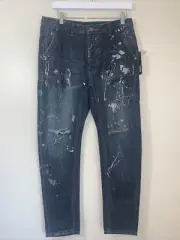 Man X One Teaspoon Mens Jeans Size 30R Mr Golds Cowboy Distressed Paint Splatter
