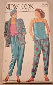 NEW LOOK Sewing Pattern 6698 Misses' Jacket Camisole Pants Size 8-16 UC FF