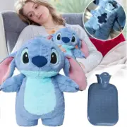 Stitch Plush Warm Hand Bag Hot Water Bottle Winter Water Filling 500ml Home Soft
