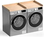 WOLKI Washer Dryer Countertop,27.5" x 54" W Laundry Room Organization,Wooden Laundry Countertop Over Washer and Dry Set of 2 with Storage Shelf,Natural