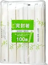 Daiwa Bussan Split Chopsticks, Paper Enclosed, Knotted, Bamboo Round Chopsticks, 100 Pairs, No Toothpicks, Approx. Length 7.9 inches (20 cm) x Diameter 0.2 inches (5 mm), Individual Packaging,