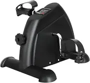 [Everfit] Mini Exercise Bike, 120kg Pedal Exerciser Elliptical Cross Trainer Stepper Training Fitness Equipment Step Machine for Home Gym, Portable LCD Display Anti-Slip Mat Remote Control Black