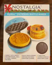 NEW Nostalgia Waffle Maker My Mini Snowman Blue Limited Edition Design Sealed