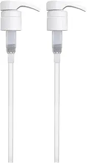 BRIGHTFROM Universal Dispensing Pump, Perfect for Shampoo & Conditioner 1 L (33.8 OZ) - Fits Popular Brands or Any Refillable Bottles from 12oz to 33.8oz with 28/410 Neck Size, White (Pack of 2)