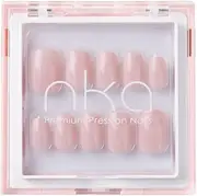NKA Premium Press on Nails Kit, 30 Soft Acrylic Reusable Salon Grade Press on Nail, Nail Glue & 30 Sticky Tabs included in Double Layer Acrylic Box (Nude Pink, Short)