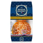 Brioche Gourmet Brioche Burger Buns With Sesame Seeds 4 pack