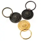 Hardware Round Drop Ring Handles Vintage Flower Patterns Drawer Cabinet Knobs 2X
