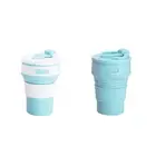 2 Pcs Blue Collapsible Silicone Coffee Cup Portable Food-Grade Microwave & Freez