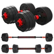 METEOR 20kg Adjustable Dumbbell Set, One-Set-For-All Barbell Set for Home Gym Weightlifting Fitness Exercise Weight (2x 10kg Dumbbells)