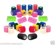 Vet Tape Wrap SELF Adhering Stick Grip Rolls Stretch Power 2" inch BULK CASE