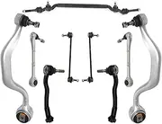 9PCS Steering Suspension kit Front Control Arm Tie Rod Sway Bar Link Compatible with BMW 5(E39) Front