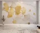 Mural Background Wall Paper Modern Living Room Silk Material 3d Leaf Wallpaper