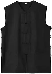 [G-LIKE] Sports Training Vest - Traditional Chinese Handmade Tangzhuang Style Martial Arts Kung Fu Tai Chi Qi Gong Wushu Taekwondo Uniform Sports Shirt Clothing for Men Women