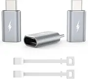 TechMatte Lightning to USB C Type C Adapter Cable, Not for Headphones/OTG, 1.8-2.2A 15W Fast Charging Data Sync, for iPhone 15 Series iPad iPod Cellphone with USB C Port, w Anti-Lost Holder, 3 Pack