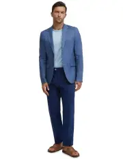 [Oxford] Blake Linen Blazer in Blue