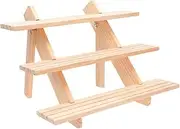 Retail Display Riser, Pine Wood Multi Layers Versatile Flower Pot Display Shelf, Stable Structure Rustic Wood Stand Storage Shelf Rack for Jewelry (3 Tier)