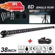 38inch 1200W Spot Flood Combo Slim LED Work Light Bar Single Row Car 4WD Offroad