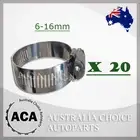 Stainless Steel Hose Clamp 6mm to 16mm Water Hose Tubing Pipe Clamps Clips x 20