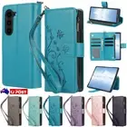 For Samsung Galaxy Fold 6 5 4 3 Magnetic Leather Zipper Wallet Card Case Cover
