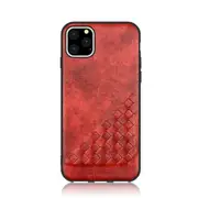 For Iphone 11 Pro Max Tj Kings Weaving Series Shockproof Tpu + Hand Made Weaving Pu Case(Red)