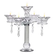 Candle Holders Tea Lights 5 Arm 10 Crystal Candelabra Candle Holder Ultra Eleg