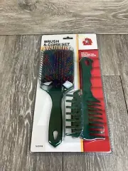 Horse Brush And Comb Set Mane And Tail Equine Green