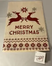 NEW Primitives by Kathy Merry Christmas Reindeer Kitchen Towel