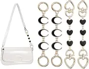 uxcell Bag Extender Chain, 4 Pcs Purse Strap Extenders Heart Moon Shape Chain Purse Making Supplies for Replacement Handbag Shoulder Bag Wallet Decoration, Black