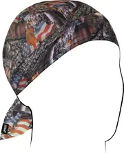 Zan Headgear Flydanna SF Patriotic Forest Camo, bandana , color: Black/Brown/White , size: One Size