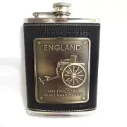8oz Stainless Steel and Stitched Hip Flask Alcohol Whiskey Screw Cap 8oz