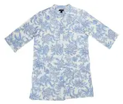 Miss Elaine Quilted Floral Print Snap Front 3/4 Sleeve Women's Nightgown L NWT