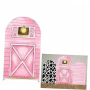 Pink Farm Barn Arch Backdrop Cover, Polyester, 2.5ft * 6ft, Ideal for