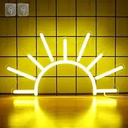 [Attivolife] Sunrise Neon Sign for Wall Decor, Sunset Night Light with Dimmable, Light up Sun LED Acrylic Bedroom Home Lamp, Best Gifts for Birthday Party Christmas Wedding Bar Aesthetic(Golden Yellow)
