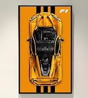 ICUANUTY Display Wall Board for McLaren P1 42172 Model car,Building Blocks Display Wall Mount for Lego Car - Ideal Gifts for Lego Lovers,Size:75x45 cm