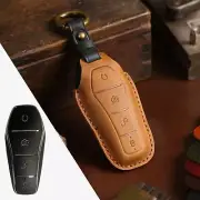 For BYD Atto 3 DOLPHIN SEAL Remote Key Fob Cover Case Car Keychain Leather