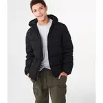 MISHIANA 美國品牌 AEROPOSTALE 男生款黑色厚實鋪棉防風保暖連帽外套( 特價出售 )