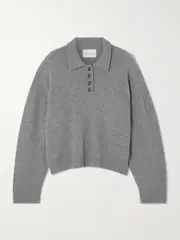 [Loulou de Saison] Loulou de Saison - Homere Cashmere Sweater - Gray - large large Gray