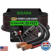 GearIT 12AWG Speaker Wire, Pro Series 12 Gauge Speaker Wire Cable (20 Feet /