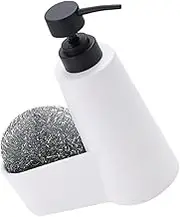 SOESFOUFU Resin Abs Stainless Steel Kitchen Soap Dispenser Pump Dish Soap Holder Sponge Holder Leakproof Soap Dispenser for Bathroom