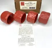 Frank Lloyd Wright Collection HF Coors Whirling Arrows 4 Pc Napkin Ring Set